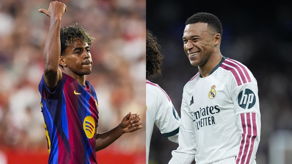 Lamine Yamal y Kylian Mbappé, duelos de dos aspirantes al Balón de Oro.