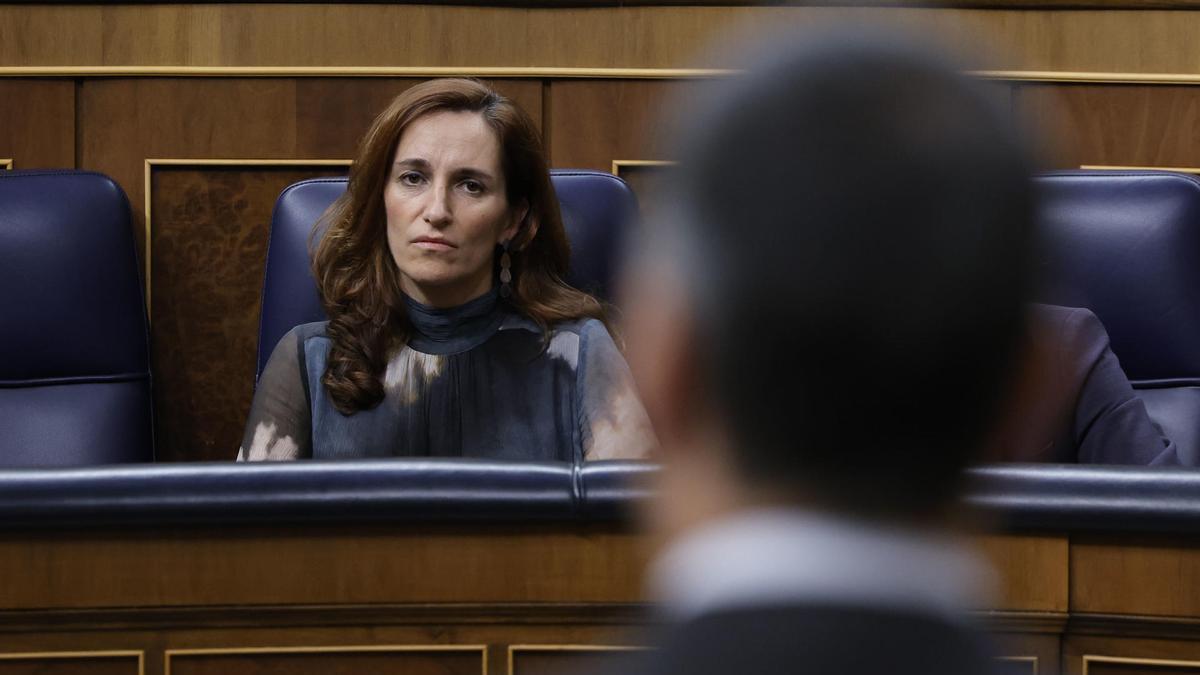 Mónica García en la última sesión de control al Gobierno en el Congreso.