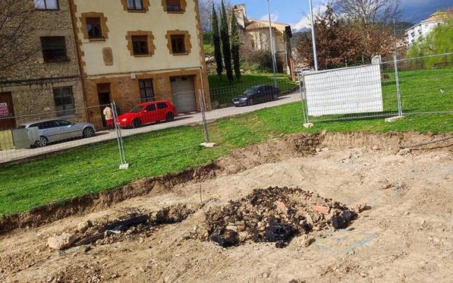 Gasoil hallado en la campa del Santo Sepulcro de Estella
