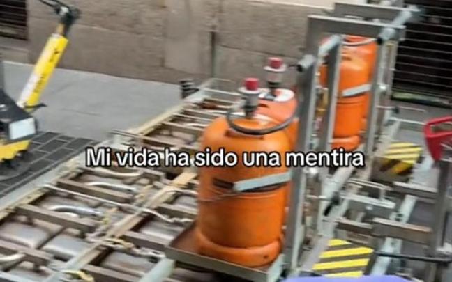 Una captura del vídeo de los trabajos en la calle.