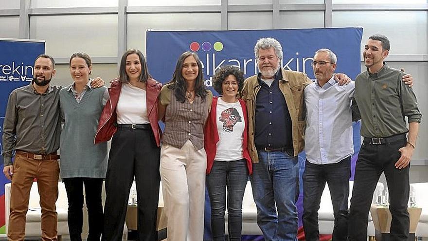 Ana Viñals intervino ayer en el acto central de Gasteiz. | FOTO: DEIA