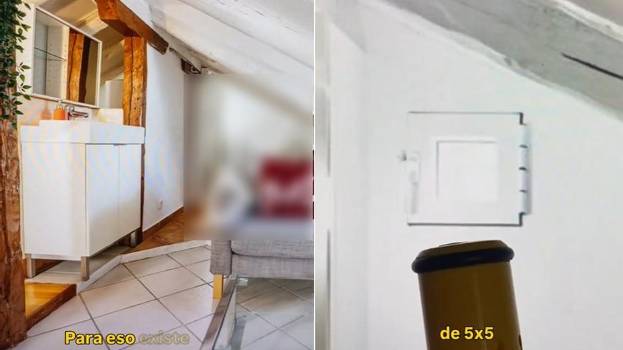 El salón está extrañamente comunicado con el baño.