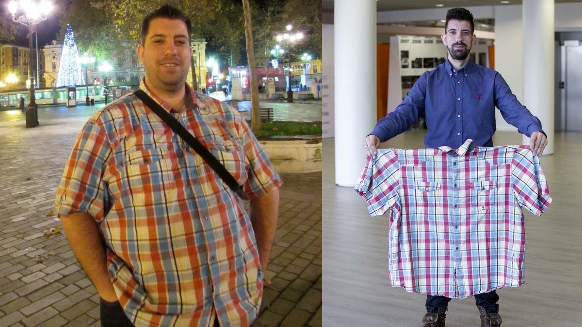 Federico Luis Moya, antes y después de perder peso-