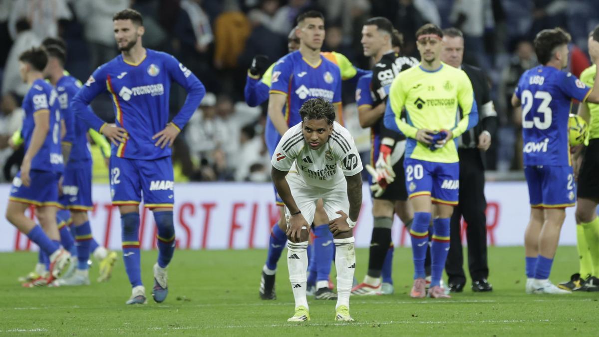Rodrygo, al término del partido contra el Getafe.