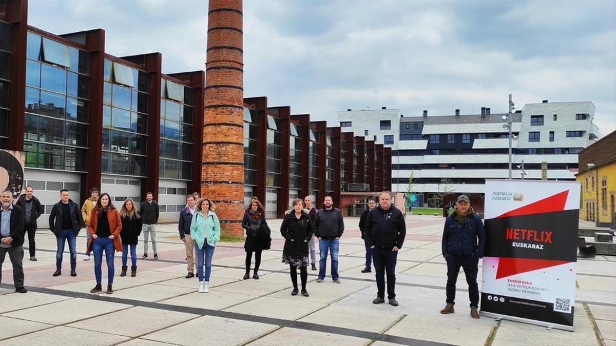 Integrantes del colectivo Netflix Euskaraz en una foto de archivo.
