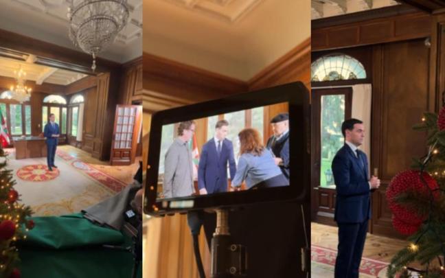 Imágenes del making-off del mensaje de Fin de Año del lehendakari Imanol Pradales / Instagram Imágenes del making-off del mensaje de Fin de Año del lehendakari Imanol Pradales