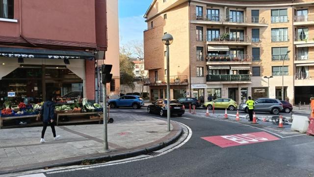 Obras en uno de los cruces.