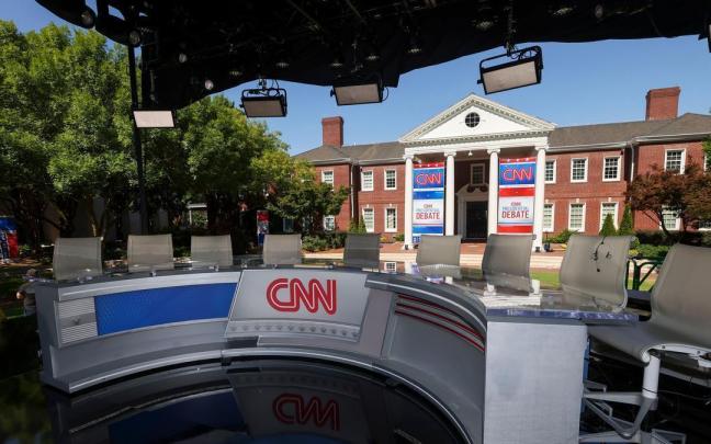 Plató de la CNN durante el último debate entre Biden y Trump.