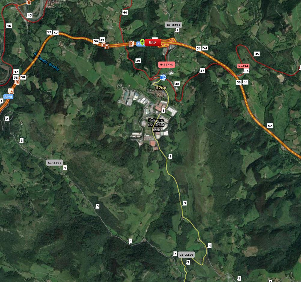 Punto del accidente | Fuente: @trafikoaEJGV (X)