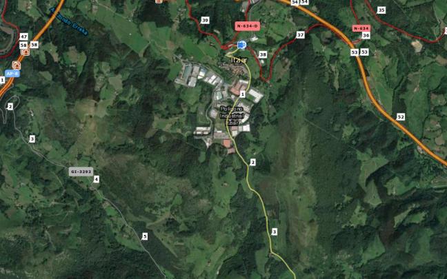 Punto del accidente | Fuente: @trafikoaEJGV (X)