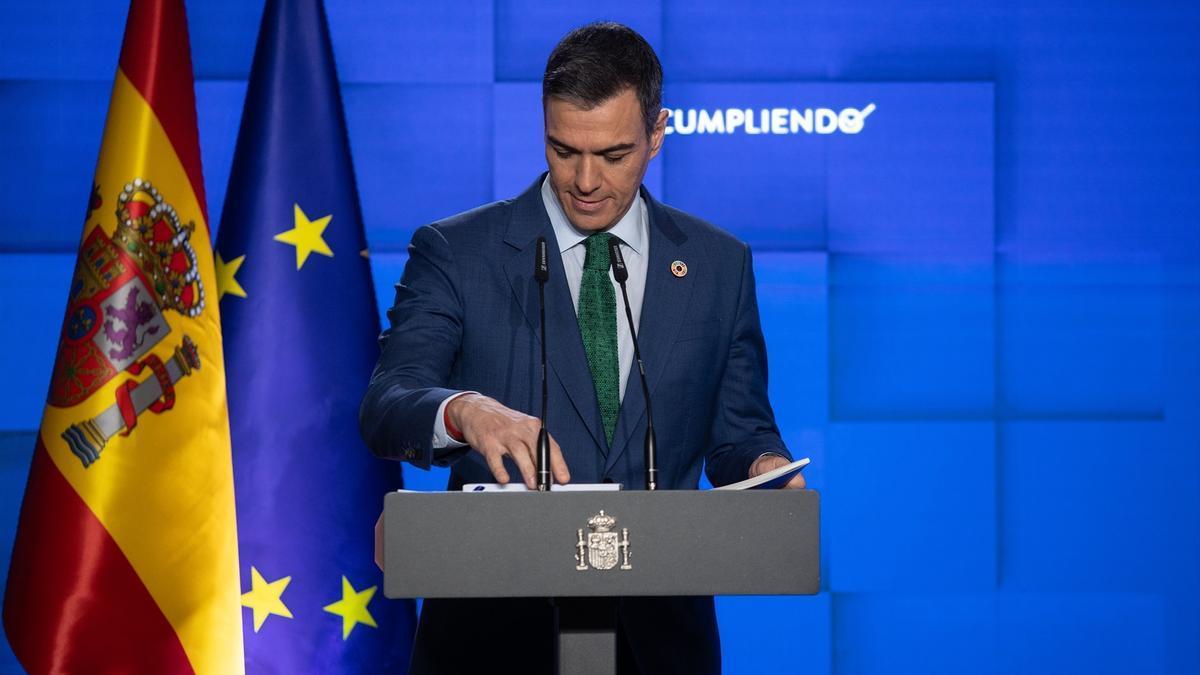 Pedro Sánchez, durante una rueda de prensa posterior a la reunión del Consejo de Ministros.