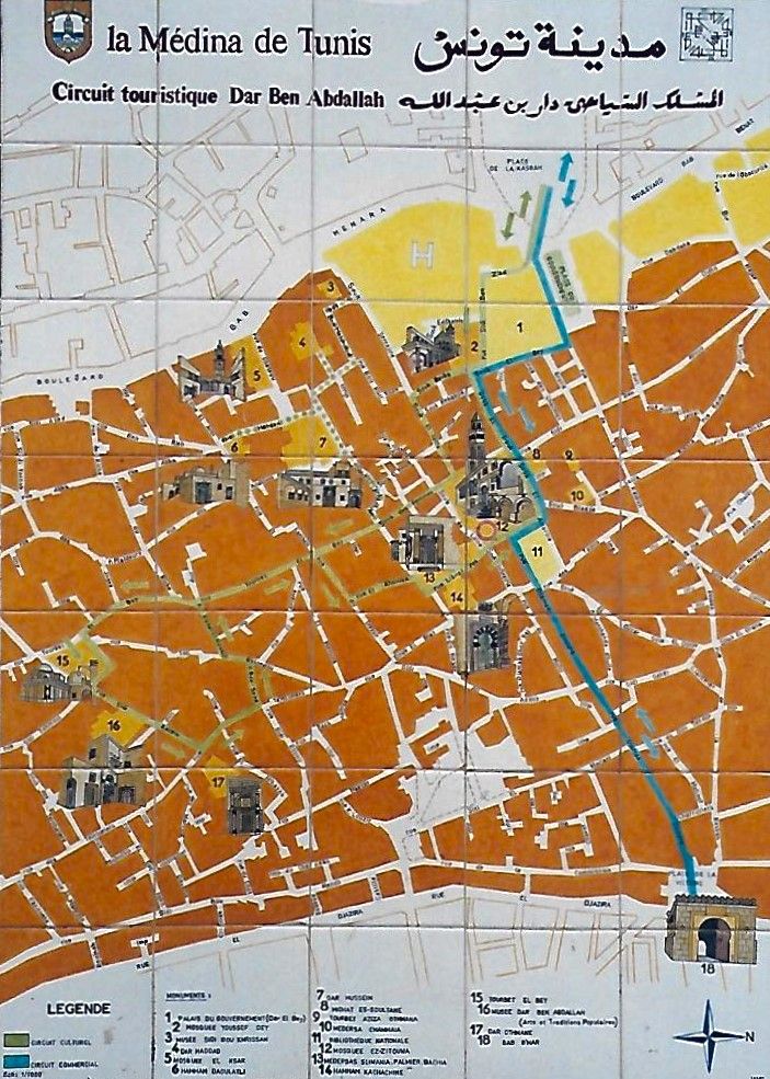 Plano de la Medina de Túnez.