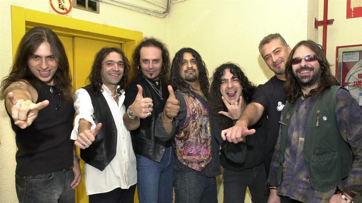 Sergio, Kiskilla, Carlos, José, Frank, Fernando y Mohamed (izda-dcha), componentes de Mägo de Oz, en una imagen de archivo.