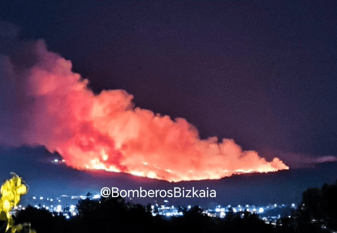 Incendio declarado en Derio. BOMBEROS DE BIZKAIA 
