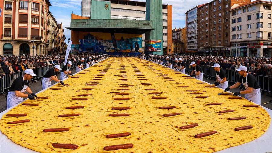 Recreación del talo más largo del mundo en Barakaldo | ABK