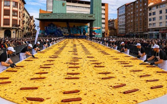 Recreación del talo más largo del mundo en Barakaldo | ABK