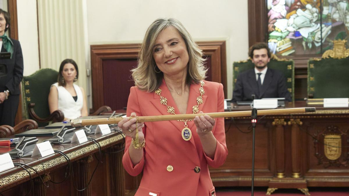 Cristina Ibarrola, candidata de UPN, elegida alcaldesa de Pamplona.