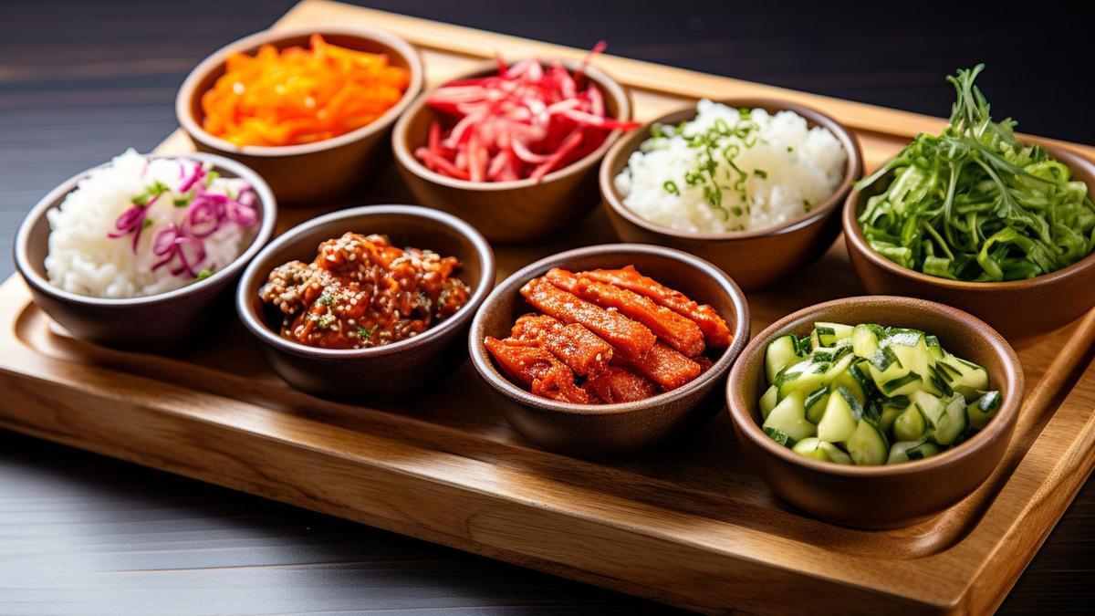 El ‘banchan’, de Corea, se sirve en pequeños platillos.