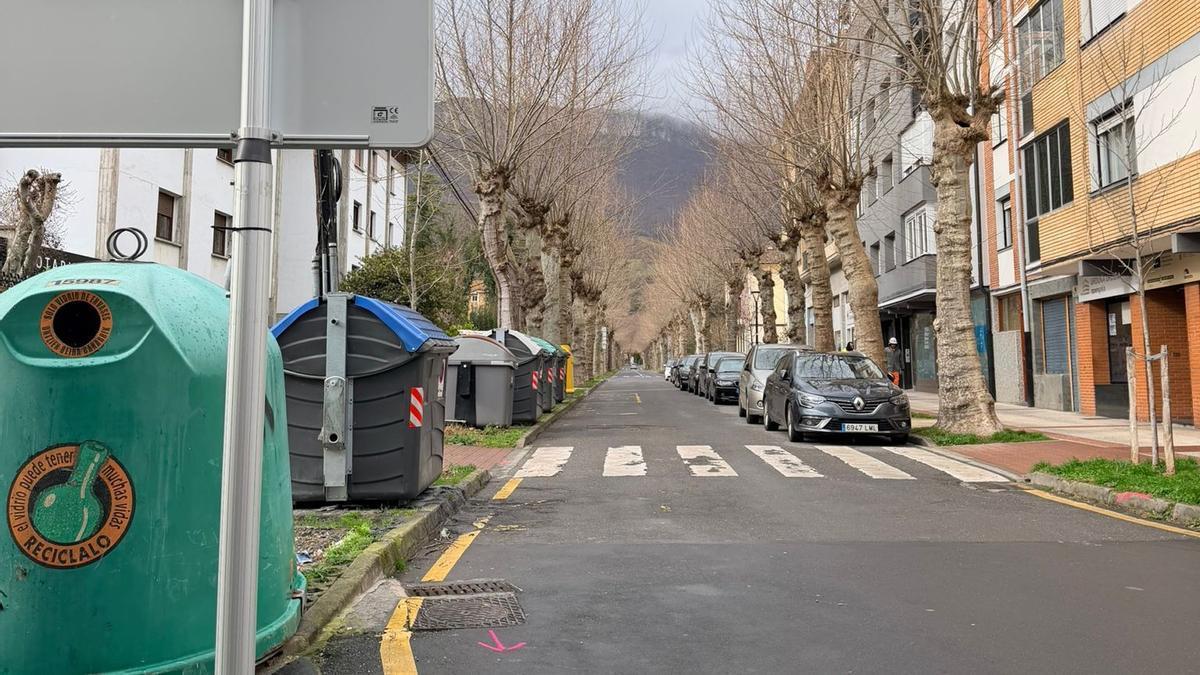 Tramo del Paseo de La Antigua de Orduña afectado por las obras de urbanización