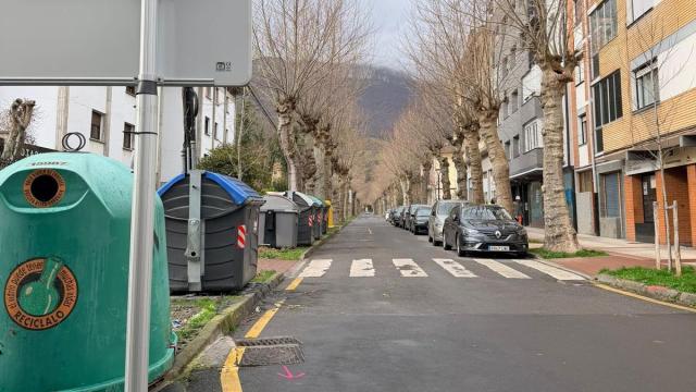 Tramo del Paseo de La Antigua de Orduña afectado por las obras de urbanización