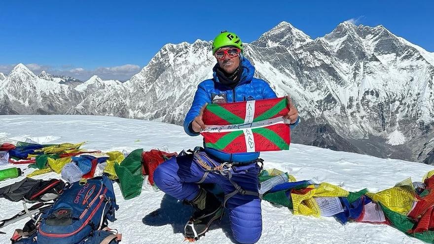 Lur Uribarren en el Ama Dablam (6.812 m), en 2023.