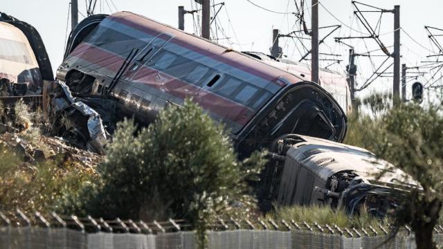 Estado en que quedó el trein Iryo tras ser arrollado por el AVE en Urda (Toledo)
