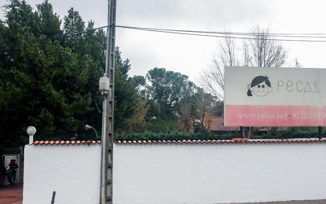 Exterior de las instalaciones del centro infantil Pecas de Pozuelo de Alarcón (Madrid).