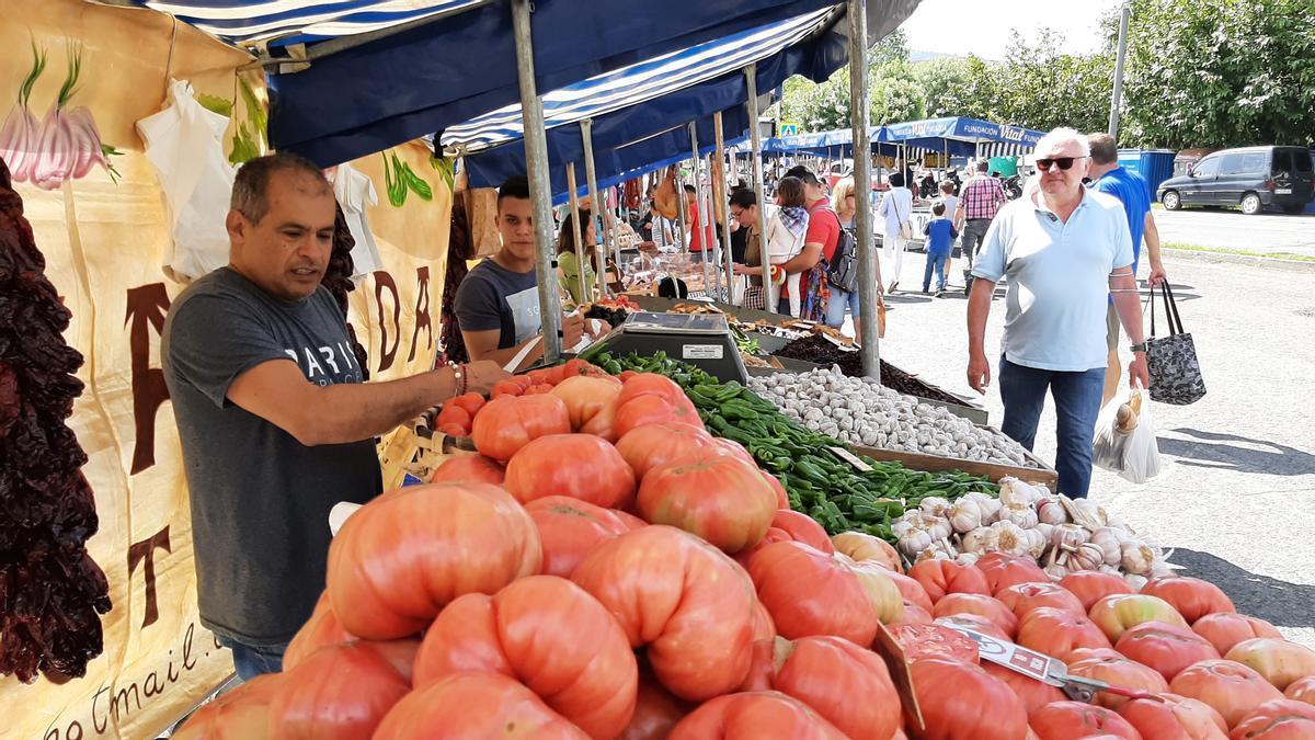 Puesto hortícola en la feria de San Isidro de Respaldiza