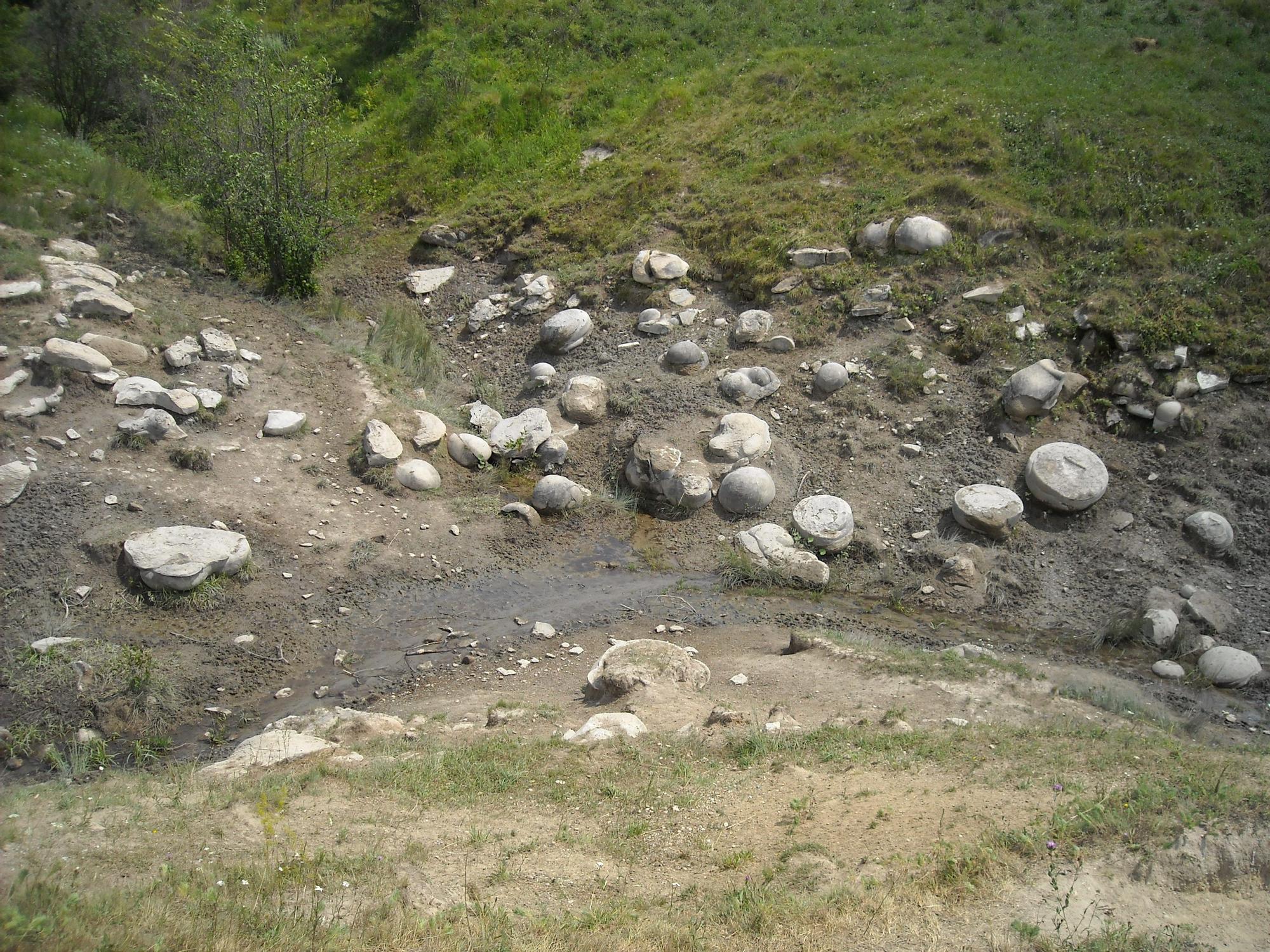 Una ladera de una montaña con las piedras que "crecen".