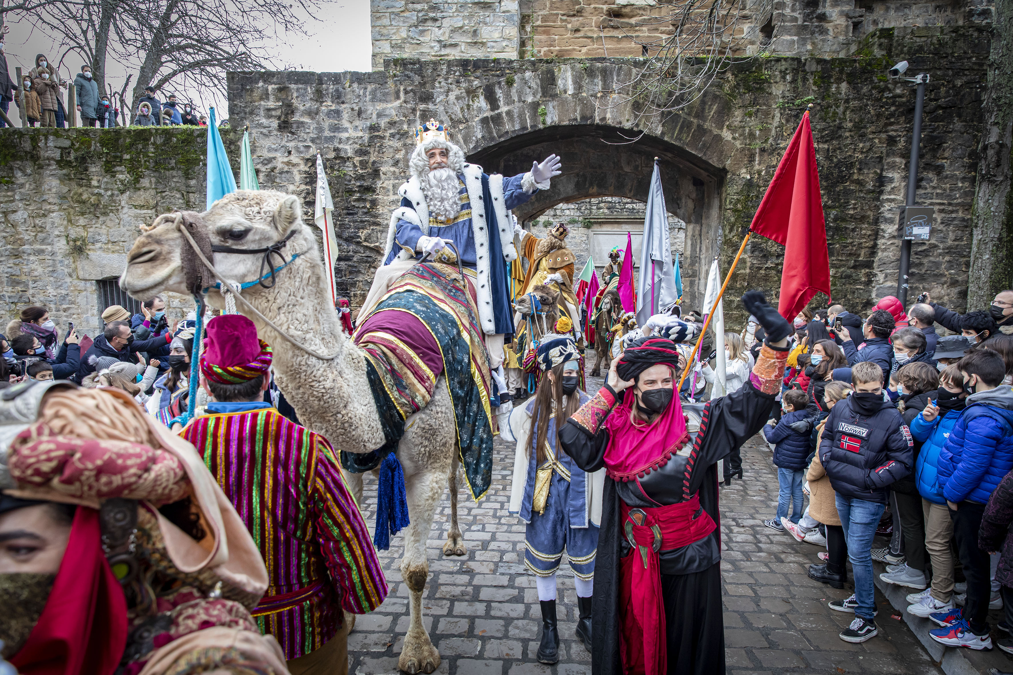 Los Reyes Magos, entrando en Pamplona durante las pasadas Navidades. Foto: Ayuntamiento de Pamplona