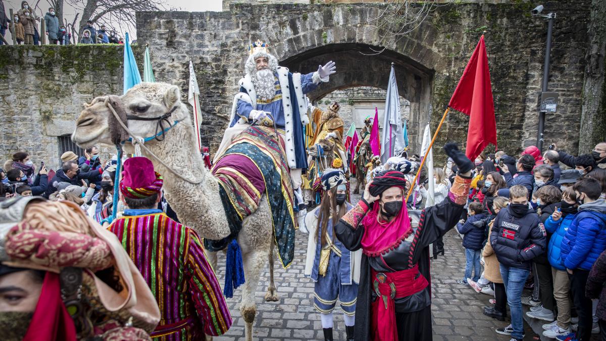 Los Reyes Magos, entrando en Pamplona durante las pasadas Navidades. Foto: Ayuntamiento de Pamplona