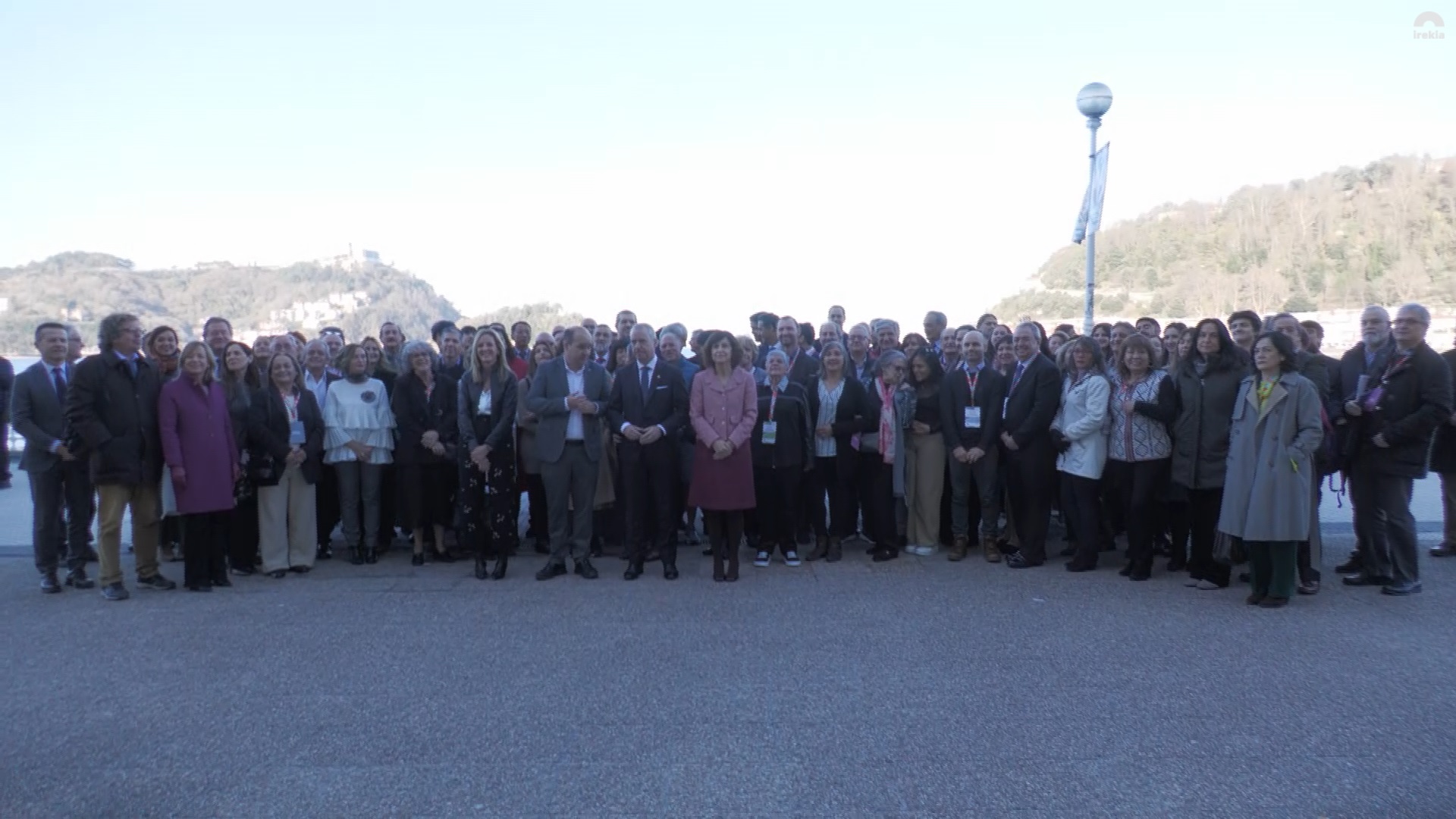 Imagen de los participantes en el Congreso de las Colectividades Vascas en el Exterior, esta mañana en Donostia