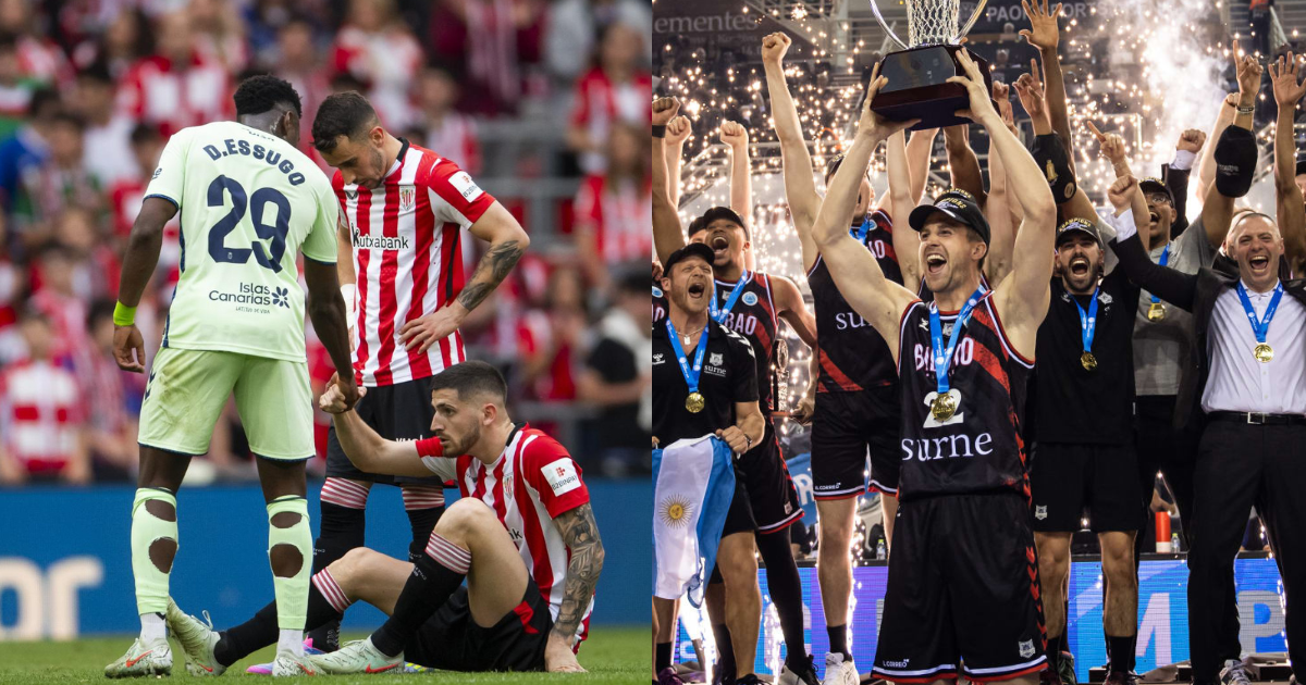 De izquierda a derecha: Athletic Club y Bilbao Basket. ATHLETIC CLUB y FIBA