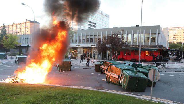 Disturbios en Pamplona por la visita de Vito Quiles. JAVIER BERGASA