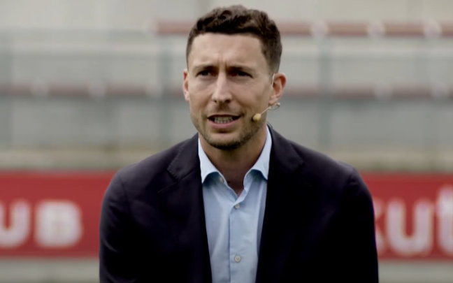 Emocionada última rueda de prensa de Óscar de Marcos en Lezama como jugador en activo. / ATHLETIC CLUB