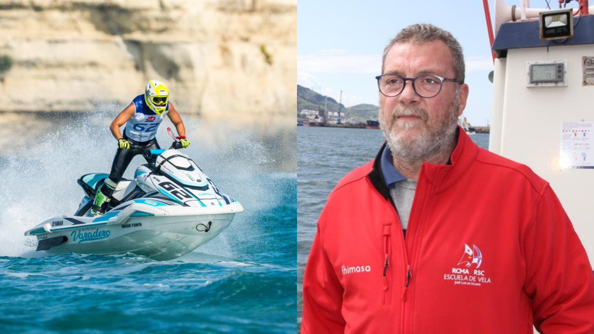 Ian Traba en plena competición de motos de Agua y Eduardo Santamarina del RCMA-RSC. Foto: Ian Traba y José Capetillo