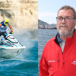 Ian Traba en plena competición de motos de Agua y Eduardo Santamarina del RCMA-RSC. Foto: Ian Traba y José Capetillo