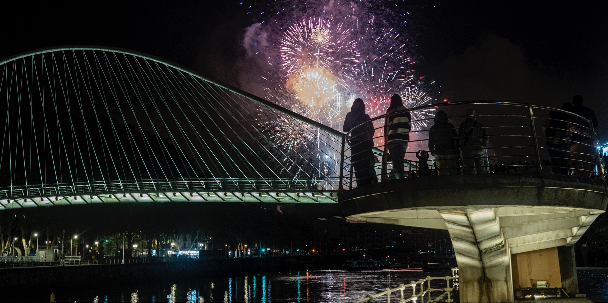 Fuegos artificiales en Aste Nagusia de Bilbao