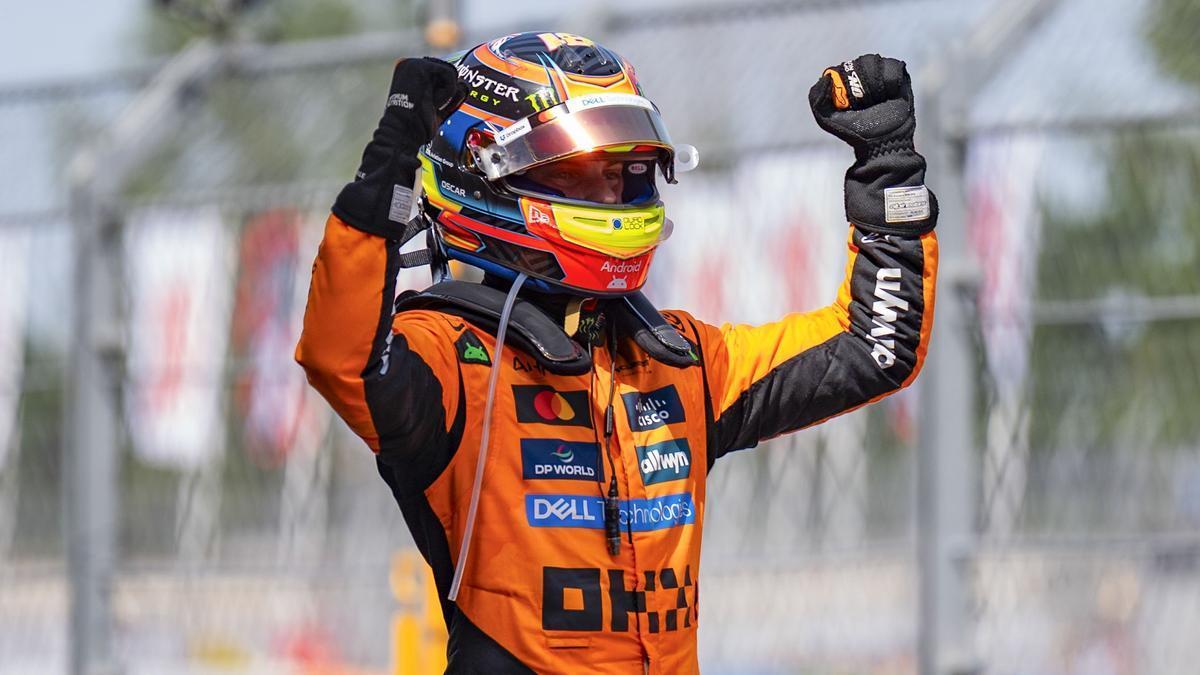 Piastri celebra su triunfo en Montmeló.