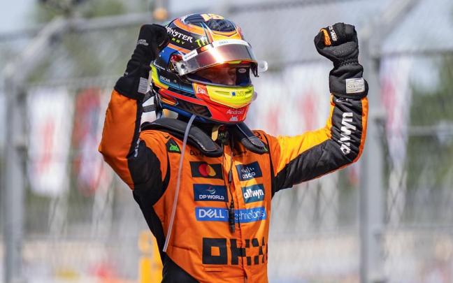 Piastri celebra su triunfo en Montmeló. / EFE Piastri celebra su triunfo en Montmeló.