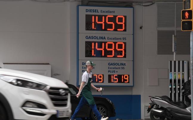 Imagen de los precios de una gasolinera