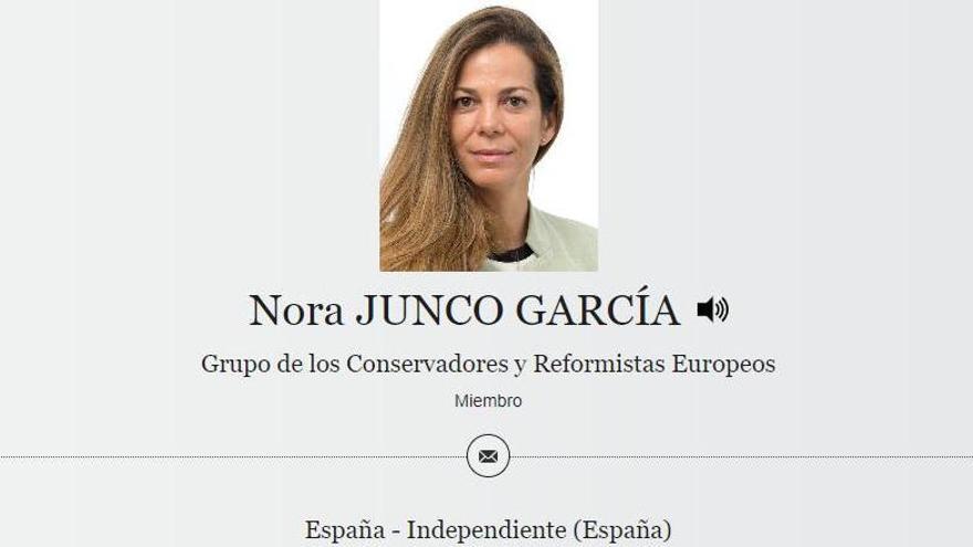 Nora Junco García, exdiputada en el Parlamento Europeo por SALF