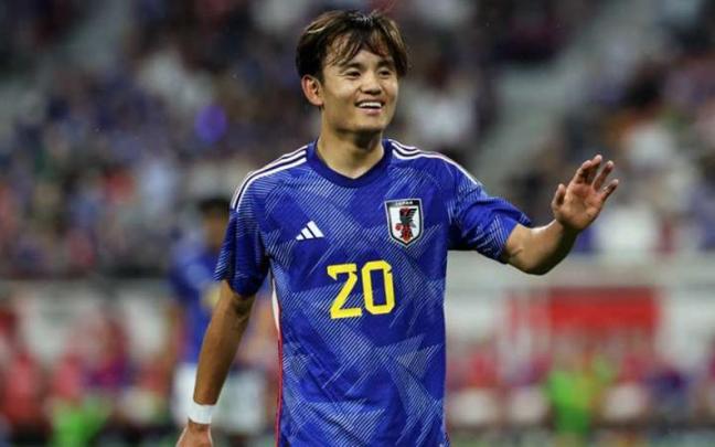 Take Kubo, durante un partido con Japón