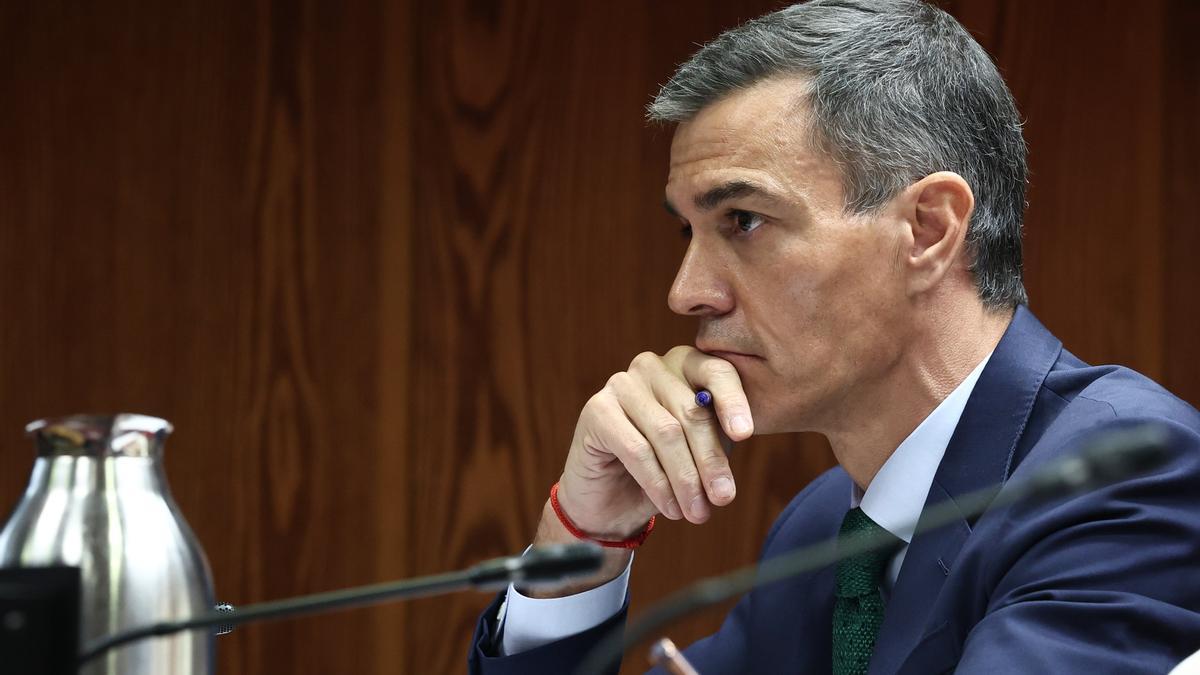 Pedro Sánchez durante su comparecencia en la comisión del caso Koldo en el Senado
