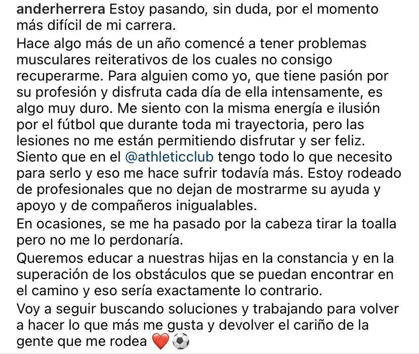 Carta de Ander Herrera