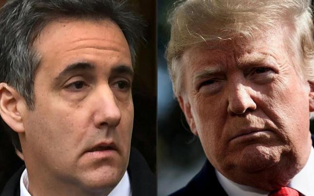 Donald Trump y su exabogado, Michael Cohen, al que solicita 500 millones de dólares por dañar su imagen.
