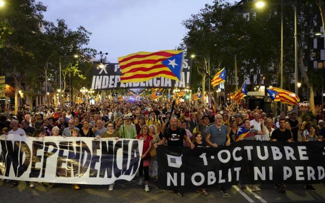 Manifestación por el sexto aniversario del referéndum del 1 de octubre Manifestación por el sexto aniversario del referéndum del 1 de octubre