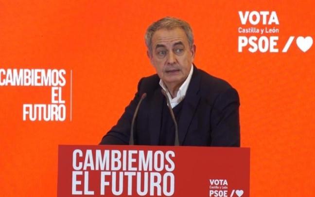 El expresidente del Gobierno José Luis Rodríguez Zapatero durante un acto electoral en Segovia.