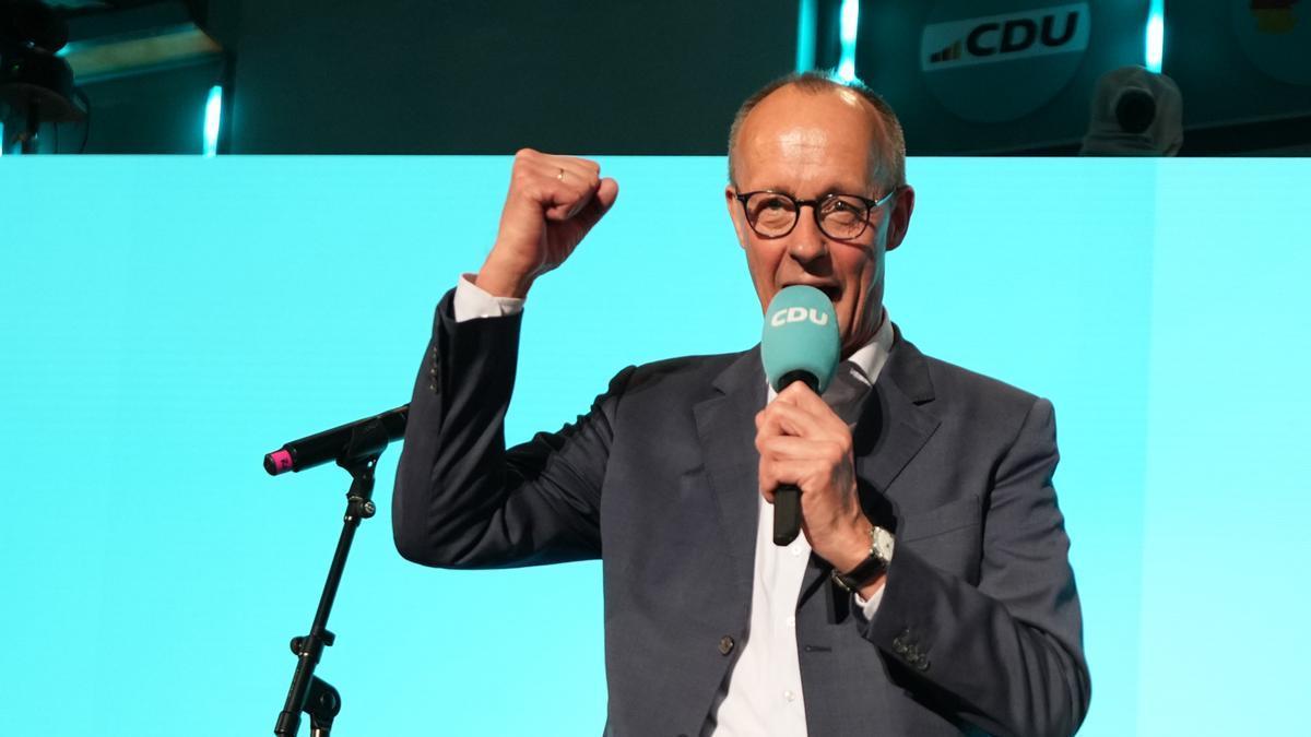 El conservador Friedrich Merz celebra su victoria en la elecciones de Alemania