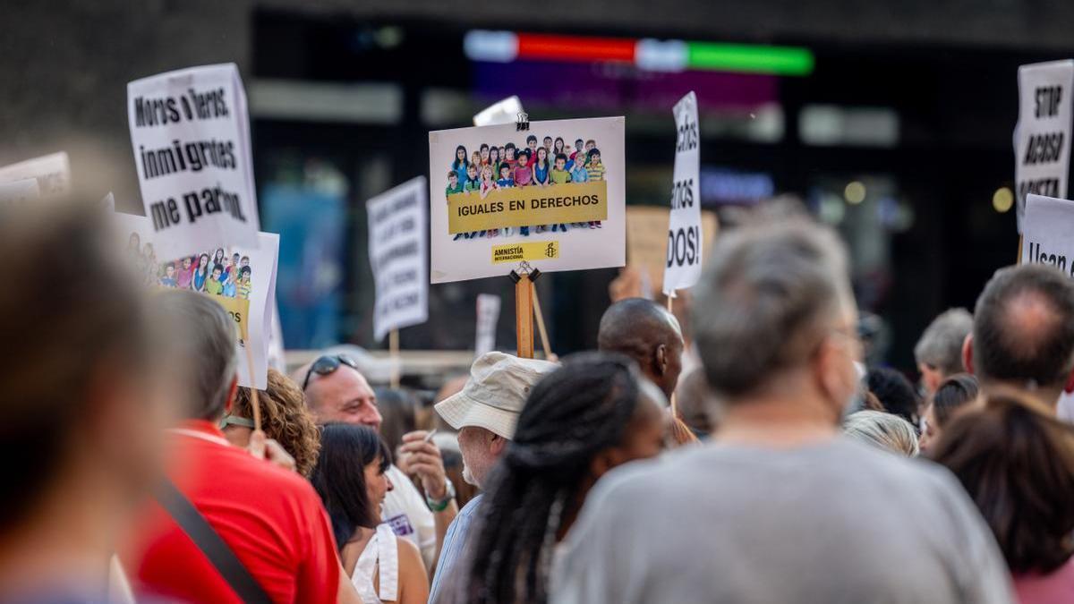 Protesta en Madrid contra el racismo y la xenofobia.